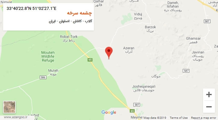روستای چشمه سرخه بر روی نقشه
