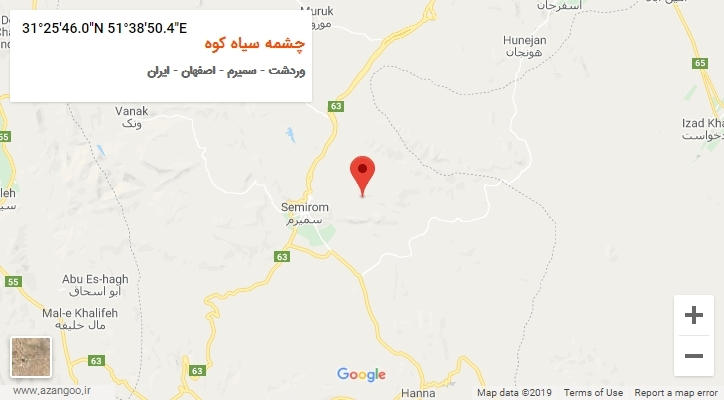 روستای چشمه سیاه کوه بر روی نقشه