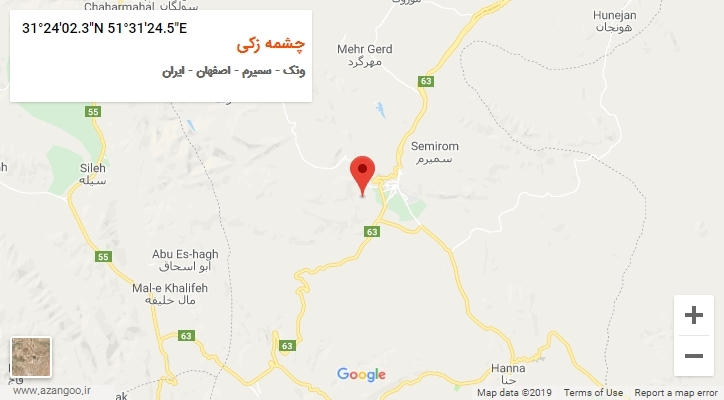 روستای چشمه زکی بر روی نقشه