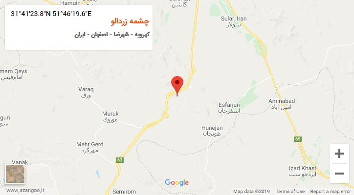 روستای چشمه زردالو بر روی نقشه