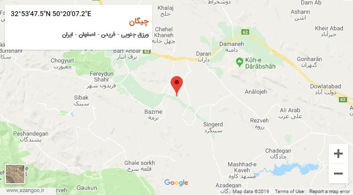 روستای چیگان بر روی نقشه