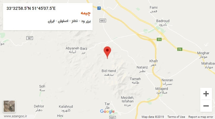 روستای چیمه بر روی نقشه