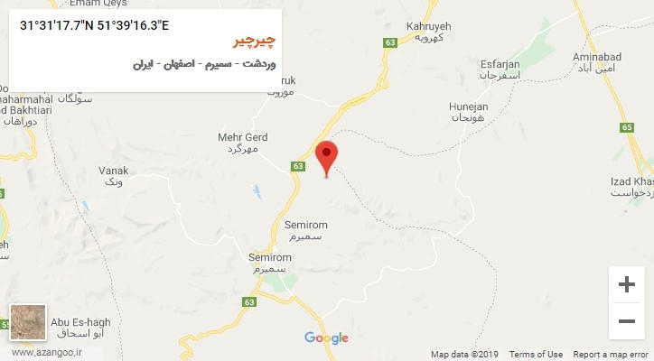 روستای چیرچیر بر روی نقشه
