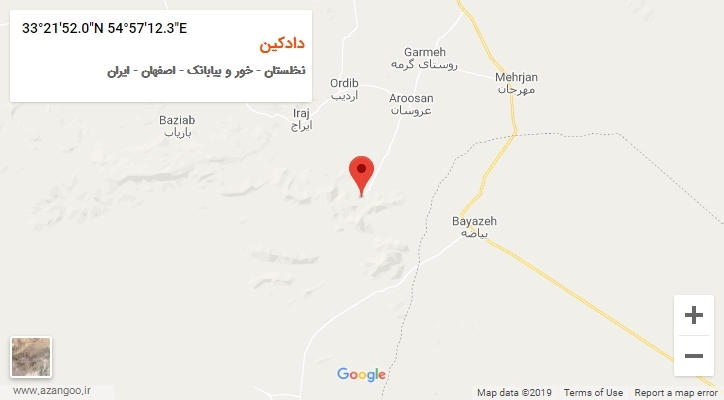 روستای دادکین بر روی نقشه