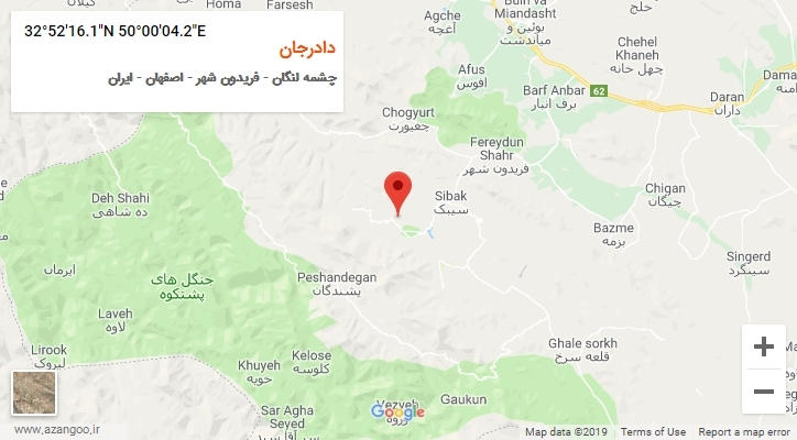 روستای دادرجان بر روی نقشه
