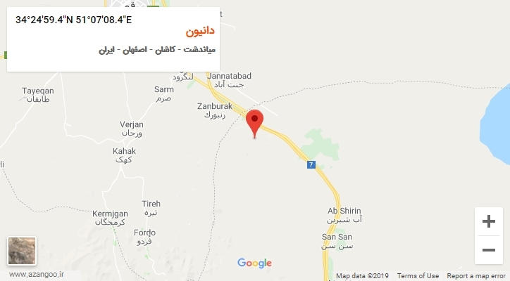 روستای دانیون بر روی نقشه