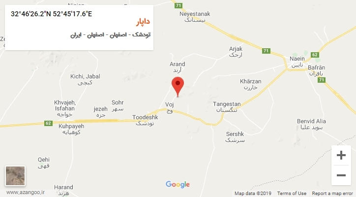 روستای داپار بر روی نقشه
