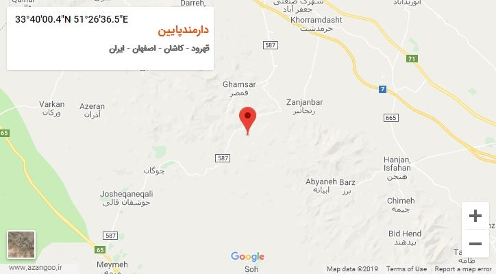 روستای دارمندپایین بر روی نقشه