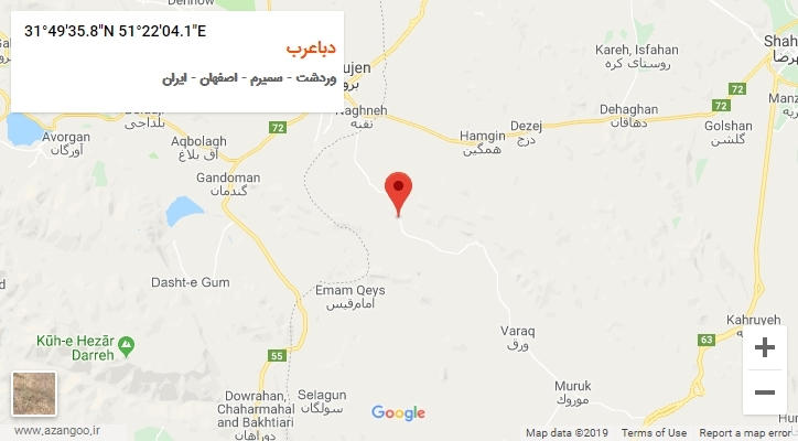 روستای دباعرب بر روی نقشه