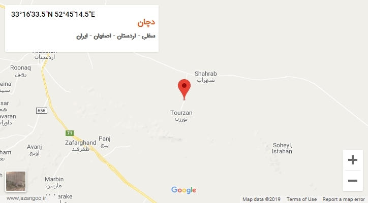 روستای دچان بر روی نقشه