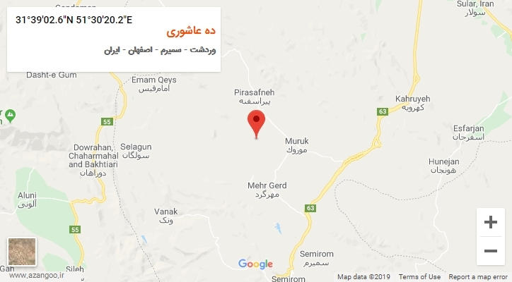 روستای ده عاشوری بر روی نقشه