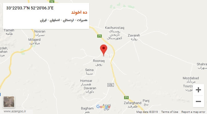 روستای ده اخوند بر روی نقشه