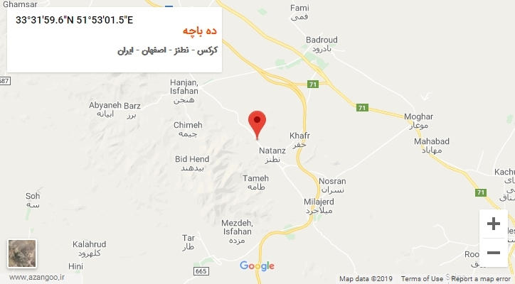روستای ده باچه بر روی نقشه