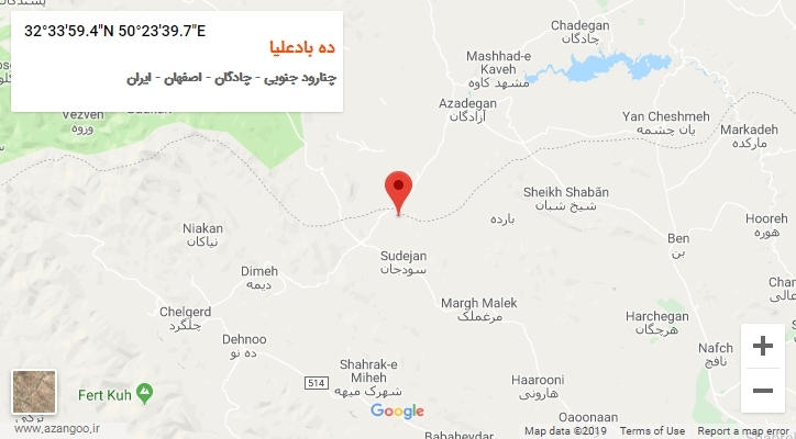 روستای ده بادعلیا بر روی نقشه