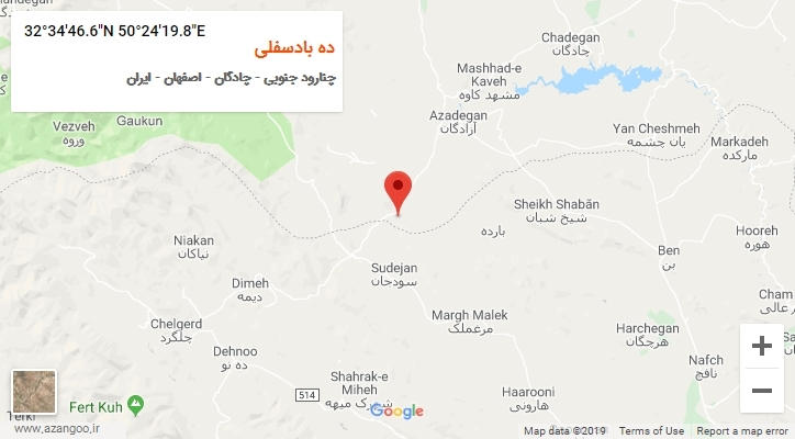 روستای ده بادسفلی بر روی نقشه