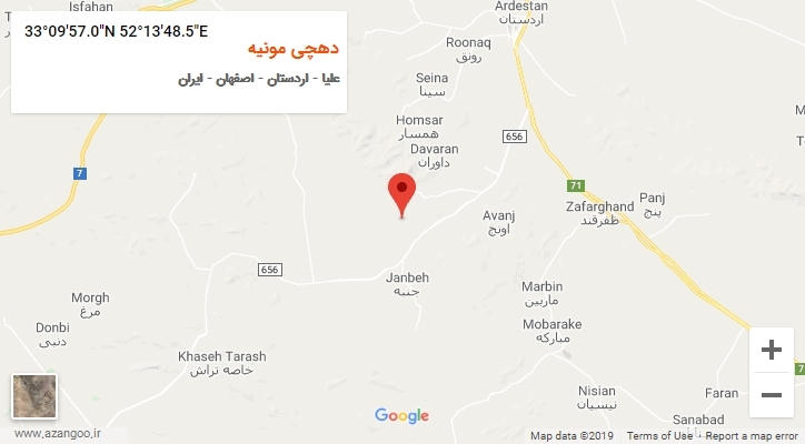 روستای دهچی مونیه بر روی نقشه