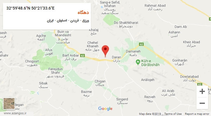 روستای دهگاه بر روی نقشه