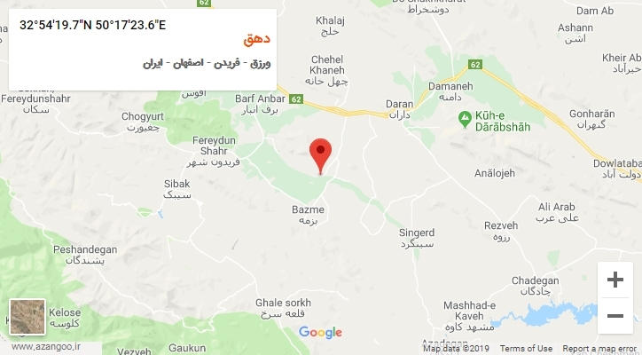 روستای دهق بر روی نقشه