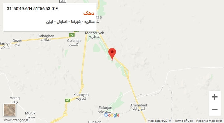 روستای دهک بر روی نقشه