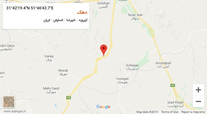 روستای دهک بر روی نقشه