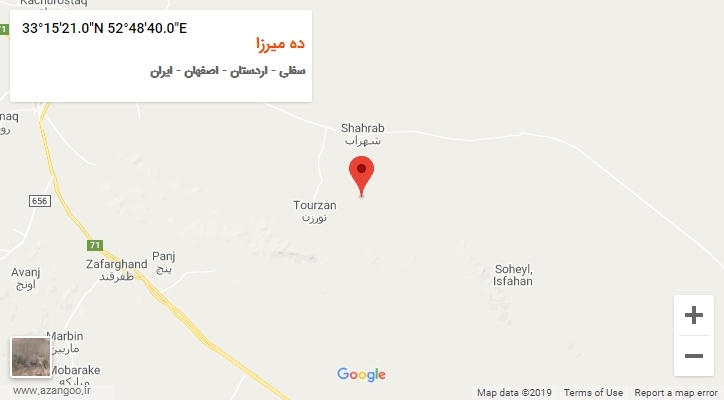 روستای ده میرزا بر روی نقشه