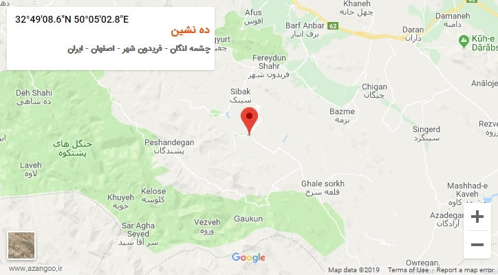 روستای ده نشین بر روی نقشه