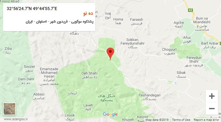 روستای ده نو بر روی نقشه