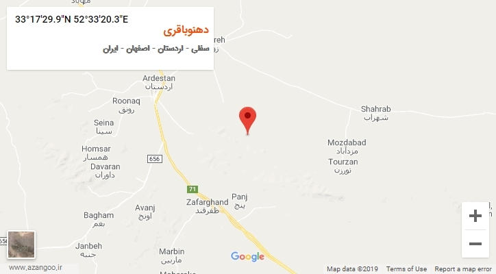 روستای دهنوباقری بر روی نقشه