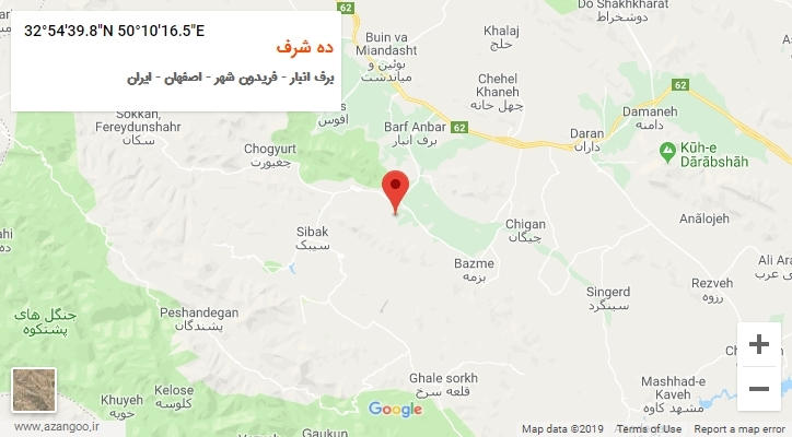 روستای ده شرف بر روی نقشه
