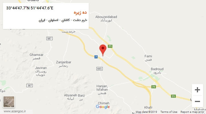روستای ده زیره بر روی نقشه