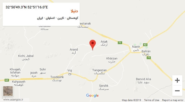 روستای دنبلا بر روی نقشه