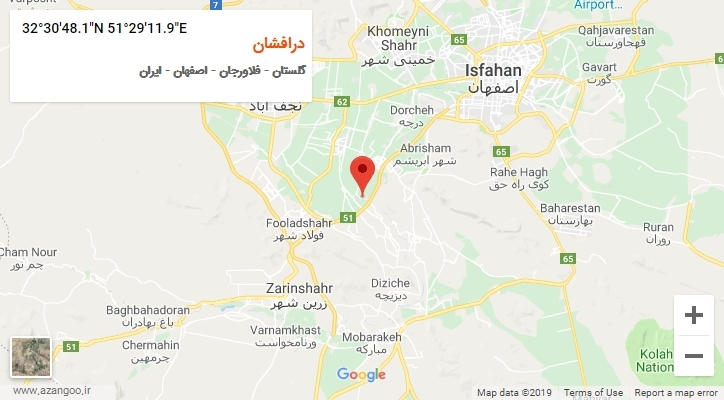 روستای درافشان بر روی نقشه