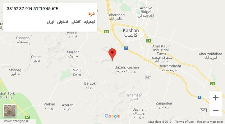 روستای دره بر روی نقشه