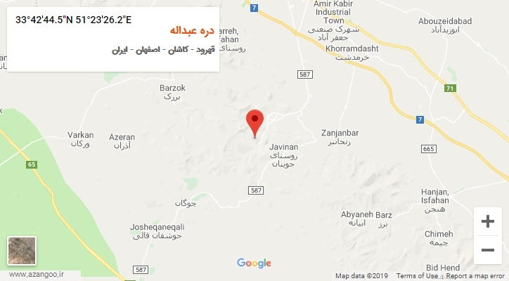 روستای دره عبداله بر روی نقشه