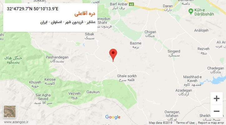 روستای دره آقاعلی بر روی نقشه