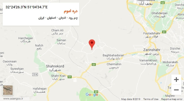 روستای دره اموم بر روی نقشه