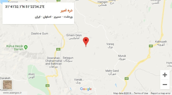 روستای دره امیر بر روی نقشه