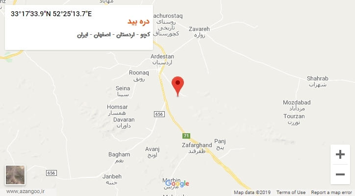 روستای دره بید بر روی نقشه