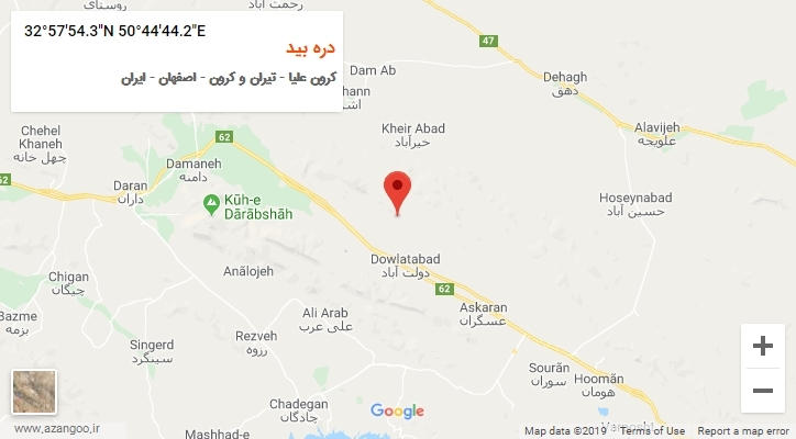 روستای دره بید بر روی نقشه