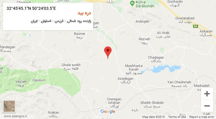 روستای دره بید بر روی نقشه