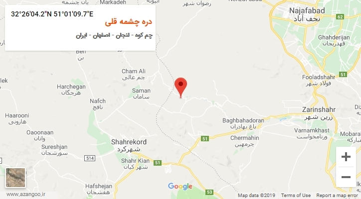 روستای دره چشمه قلی بر روی نقشه