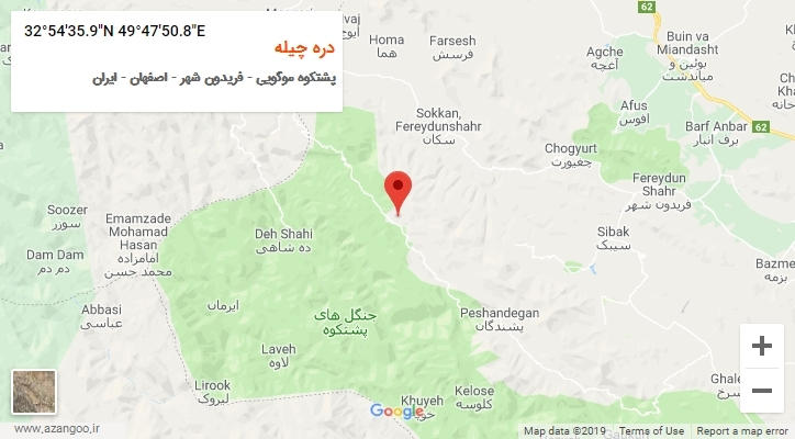 روستای دره چیله بر روی نقشه