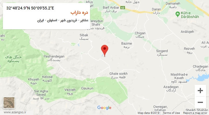 روستای دره داراب بر روی نقشه