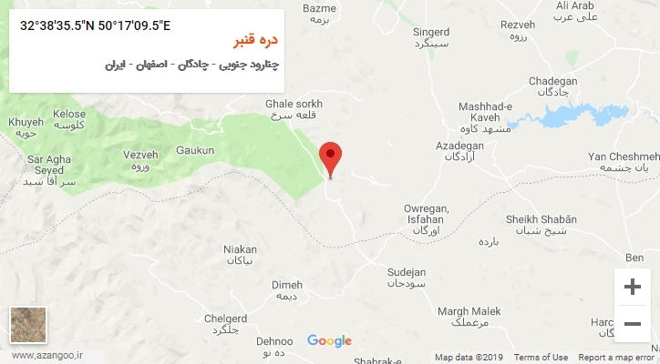 روستای دره قنبر بر روی نقشه