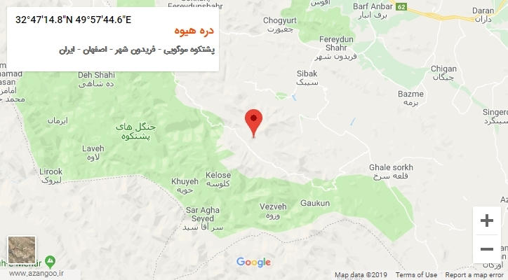 روستای دره هیوه بر روی نقشه
