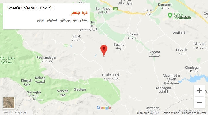 روستای دره جعفر بر روی نقشه
