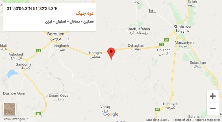 روستای دره جیک بر روی نقشه
