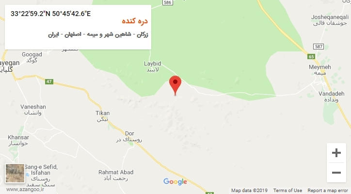 روستای دره کنده بر روی نقشه