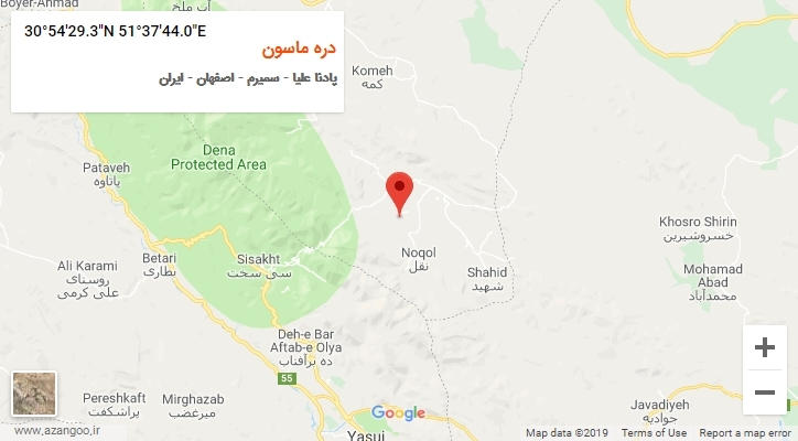 روستای دره ماسون بر روی نقشه