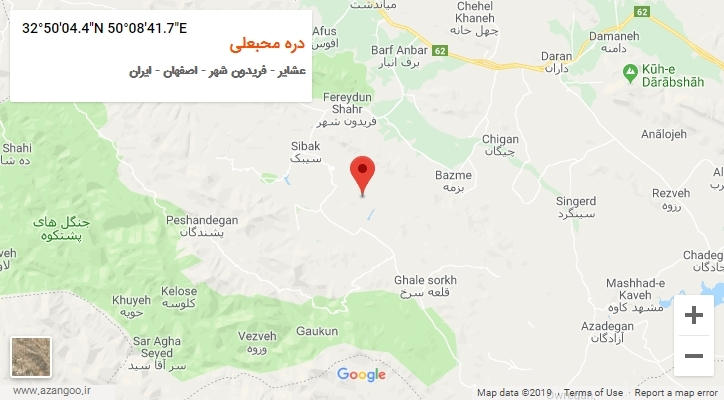 روستای دره محبعلی بر روی نقشه